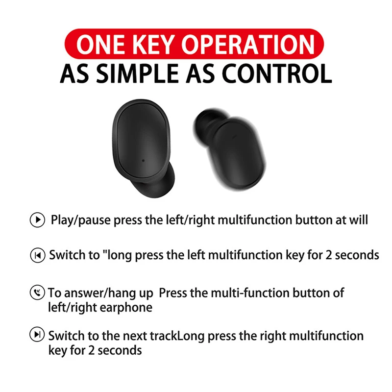 Wireless Earbuds with Mic – TWS A6 Lite Bluetooth 5.0 Headphones, Stereo Sport Earphones with Charging Case - Image 2