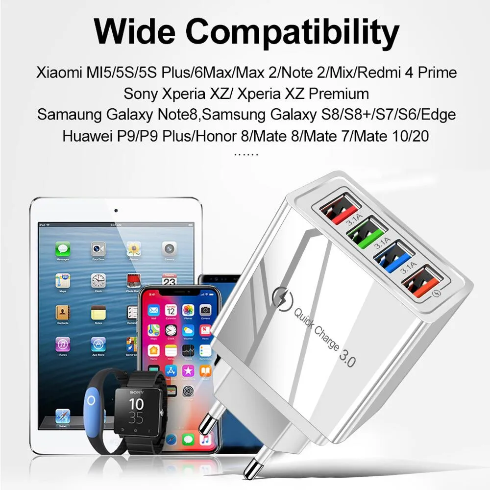 Quick Charge 3.0 USB Charger Adapter for iPhone 14 13 12 11 Pro Max – EU/US Plug - Image 4
