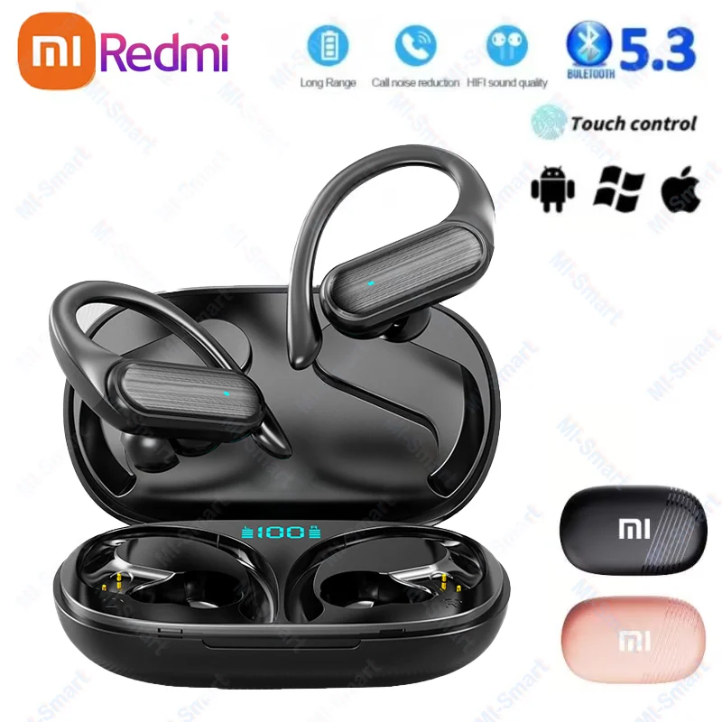 Bluetooth Gaming Earphones – Xiaomi Redmi A520 Wireless Bluetooth 5.3 Earhook Headset with HiFi Stereo Sound & Microphone