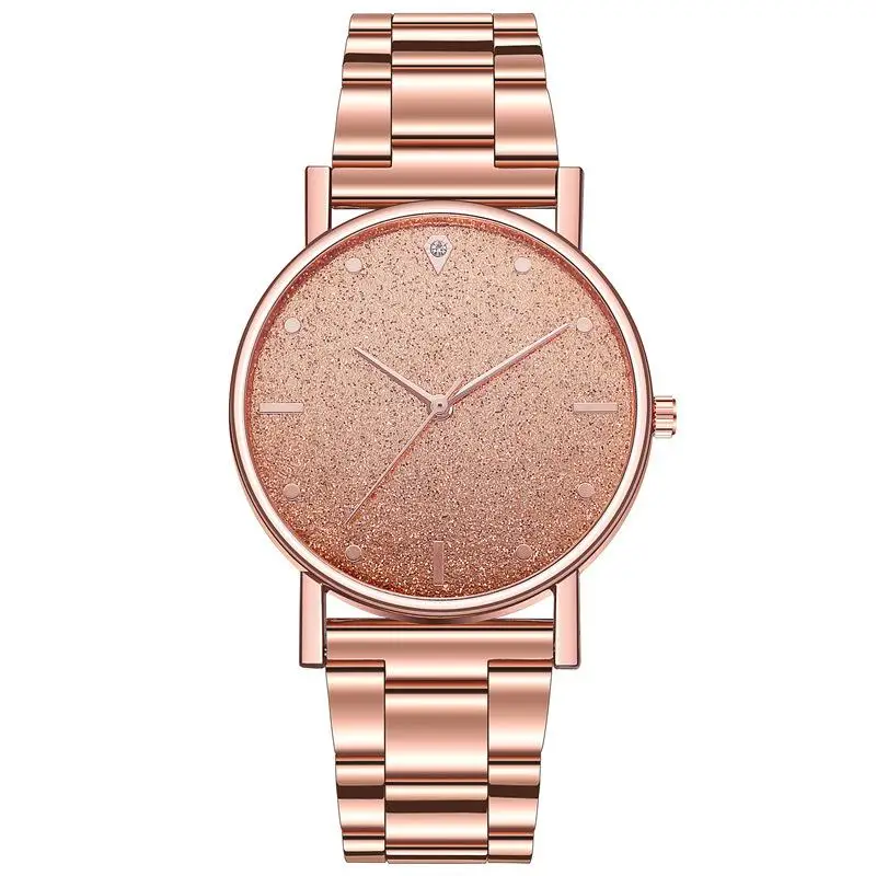 Starry Silver Pink Quartz Watch – Women's Stainless Steel Fashion Wristwatch - Image 3