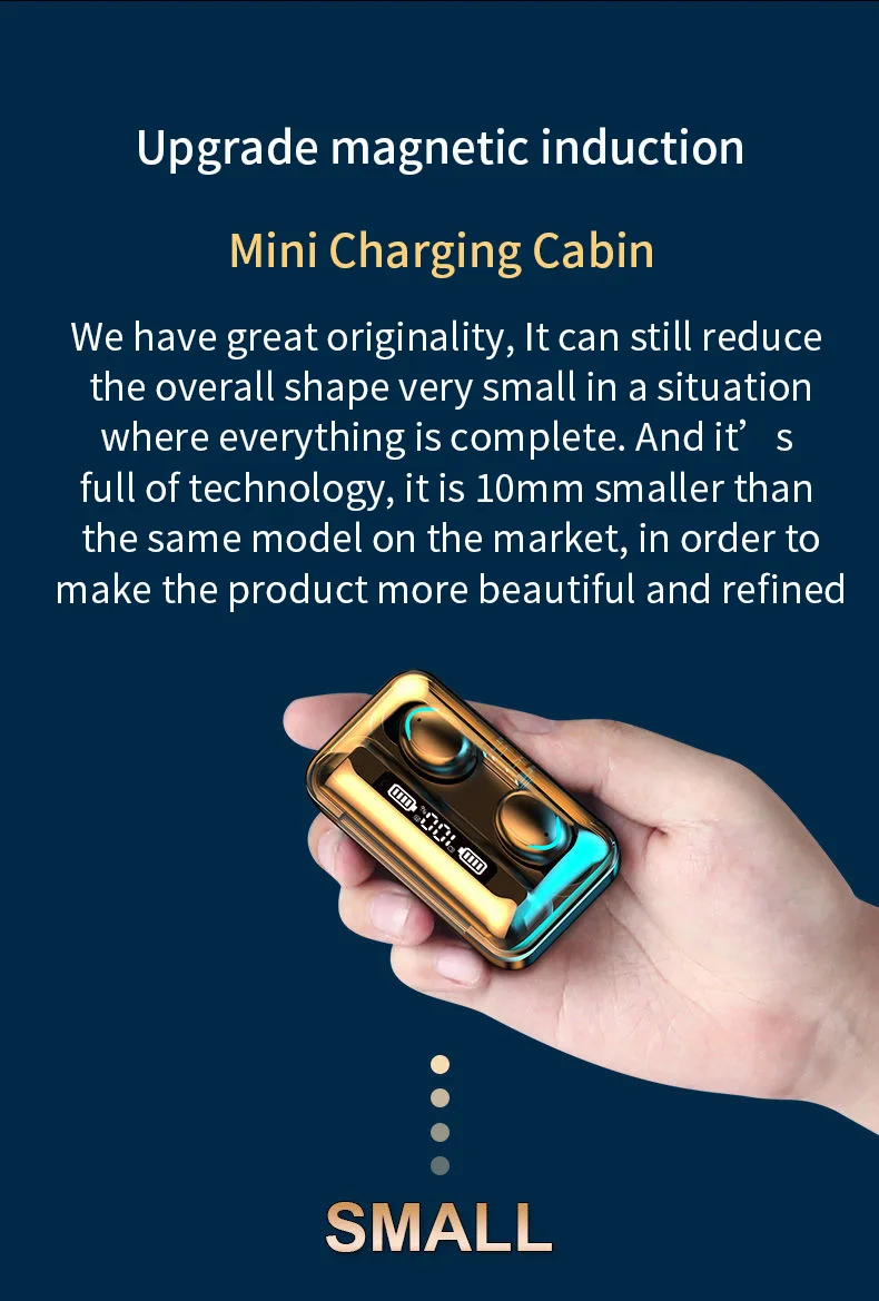 HiFi Stereo Earbuds – F9 TWS Wireless In-Ear Headphones with LED Display, Waterproof Design & Bluetooth 5.1 (F9-5 / F9-5C) - Image 4