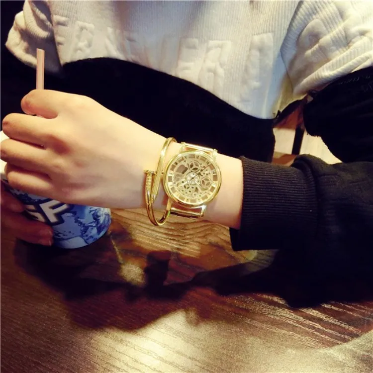 Skeleton Watch for Man – Quartz Steel Band Wristwatch Gift - Image 6