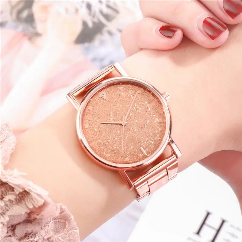 Starry Silver Pink Quartz Watch – Women's Stainless Steel Fashion Wristwatch - Image 4